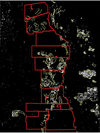 Imagen satelital de los polígonos del proyecto